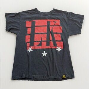 Y2K Last Kings Men’s Black Graphic Logo Crew Neck Short Sleeve Cotton Knit Tee L